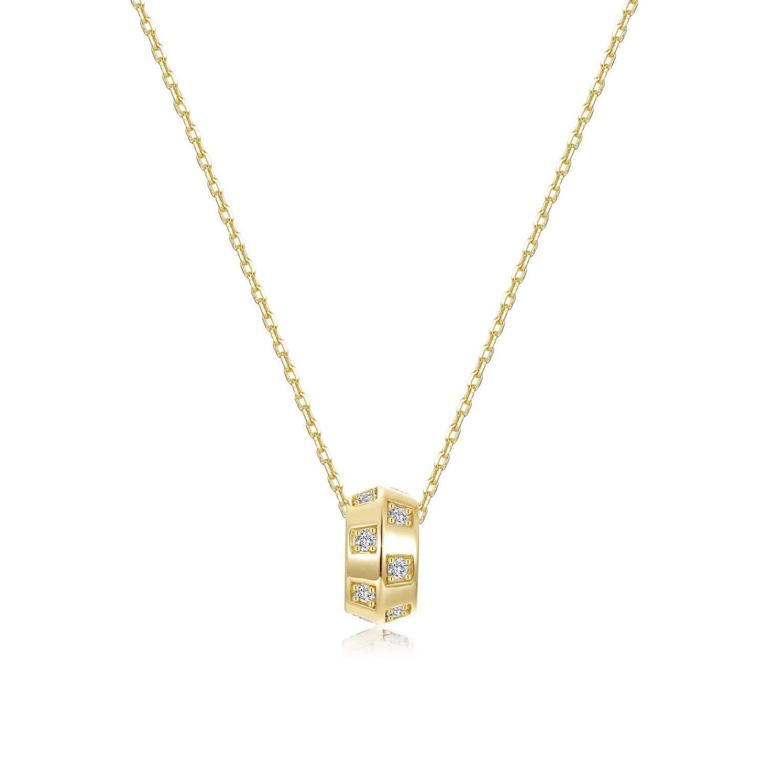 GPSS 0.42ctw Simulated Diamond Barrel-Style Necklace