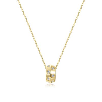 GPSS 0.42ctw Simulated Diamond Barrel-Style Necklace