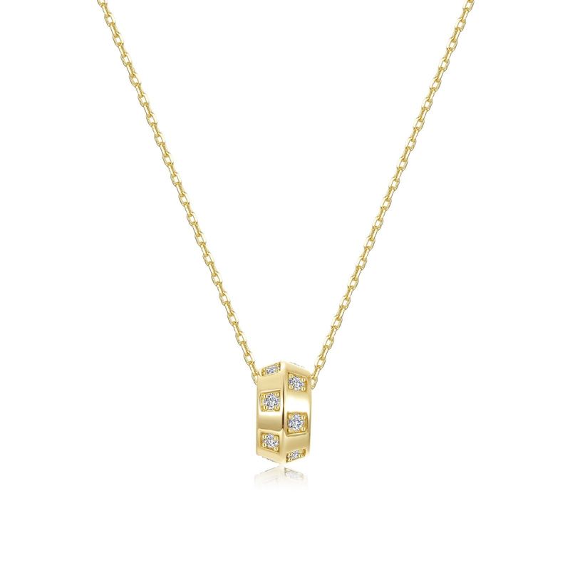 GPSS 0.42ctw Simulated Diamond Barrel-Style Necklace