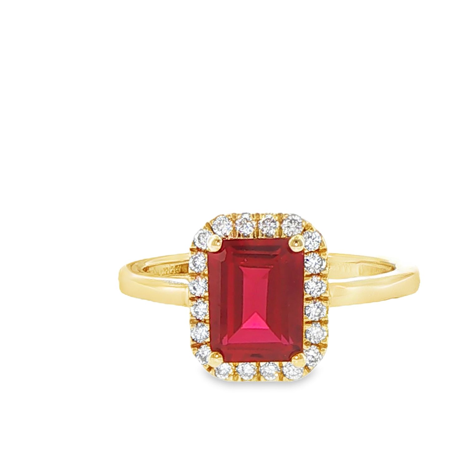 10k YG 2.30ct Ruby Lab Fashion Ring