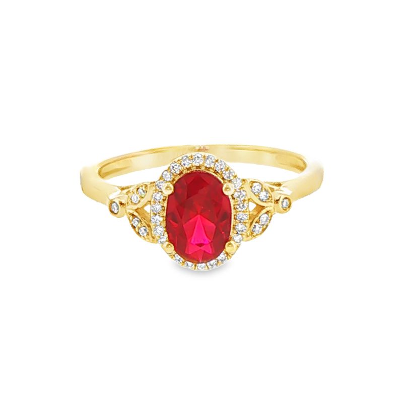 10k YG 1.00ct Ruby Lab Fashion Ring 10k YG 1.00ct Ruby Lab Fashion Ring
