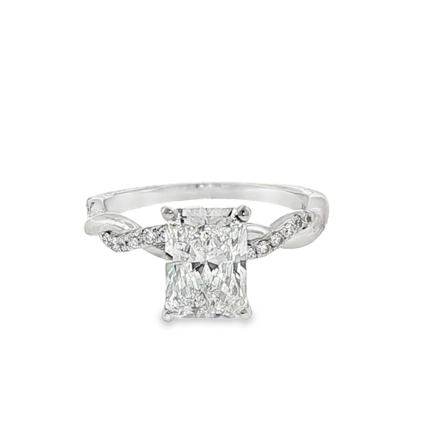 14k WG 2.20ct Radiant Lab Diamond Bridal Ring 14k WG 2.20ct Radiant Lab Diamond Bridal Ring