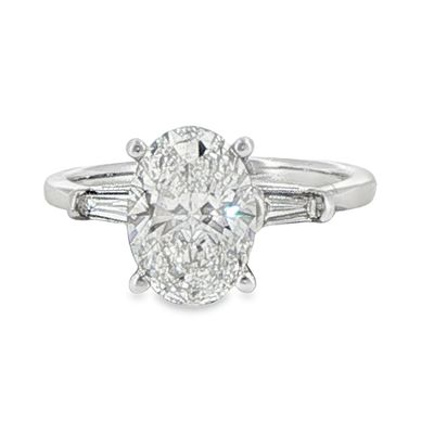 14k WG 2.25ct Oval Lab Diamond Bridal Ring
