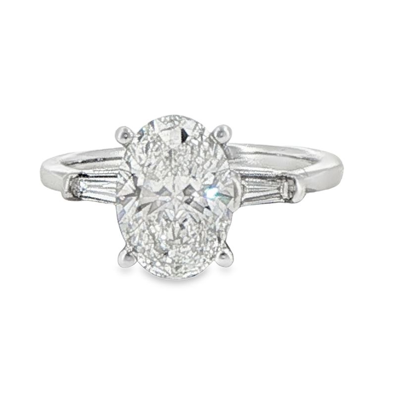 14k WG 2.25ct Oval Lab Diamond Bridal Ring