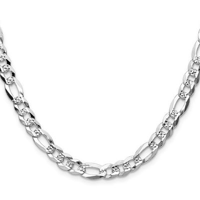 .925 SS 7.0mm Diamond Cut Figaro Chain