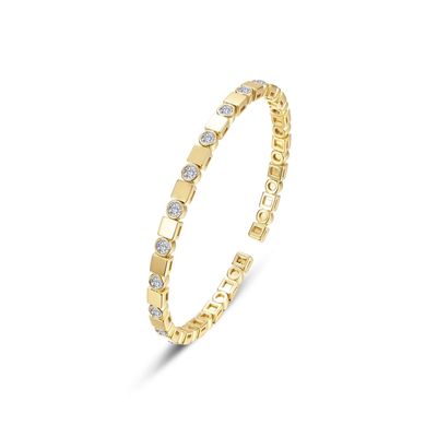 Gold Plated Sterling Silver Block & Bezel Cuff Gold Plated Sterling Silver Block & Bezel Cuff