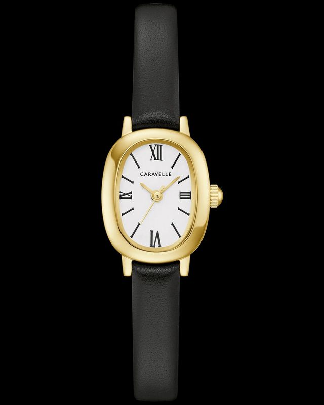 Caravelle Vintage Classic Leather Strap Ladies Watch