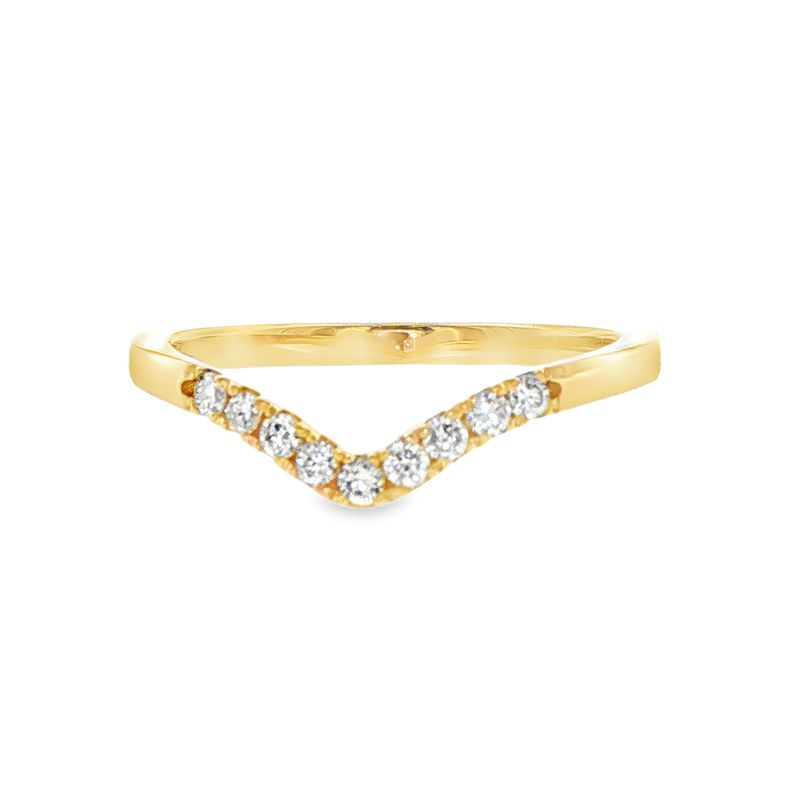 10k YG 0.20ctw Lab Diamond Curved Anniversary Band