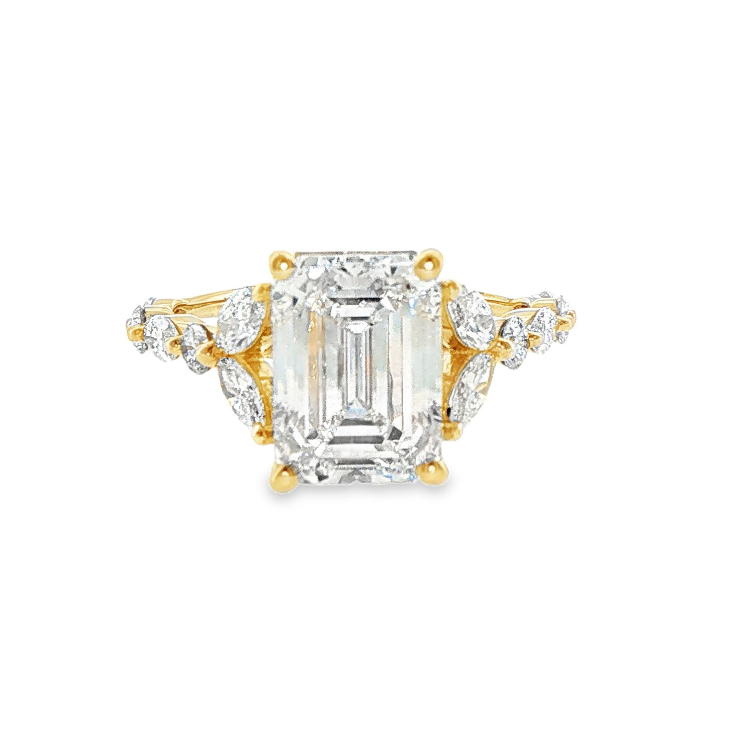 14k YG 3.90ct LGD Engagement Ring