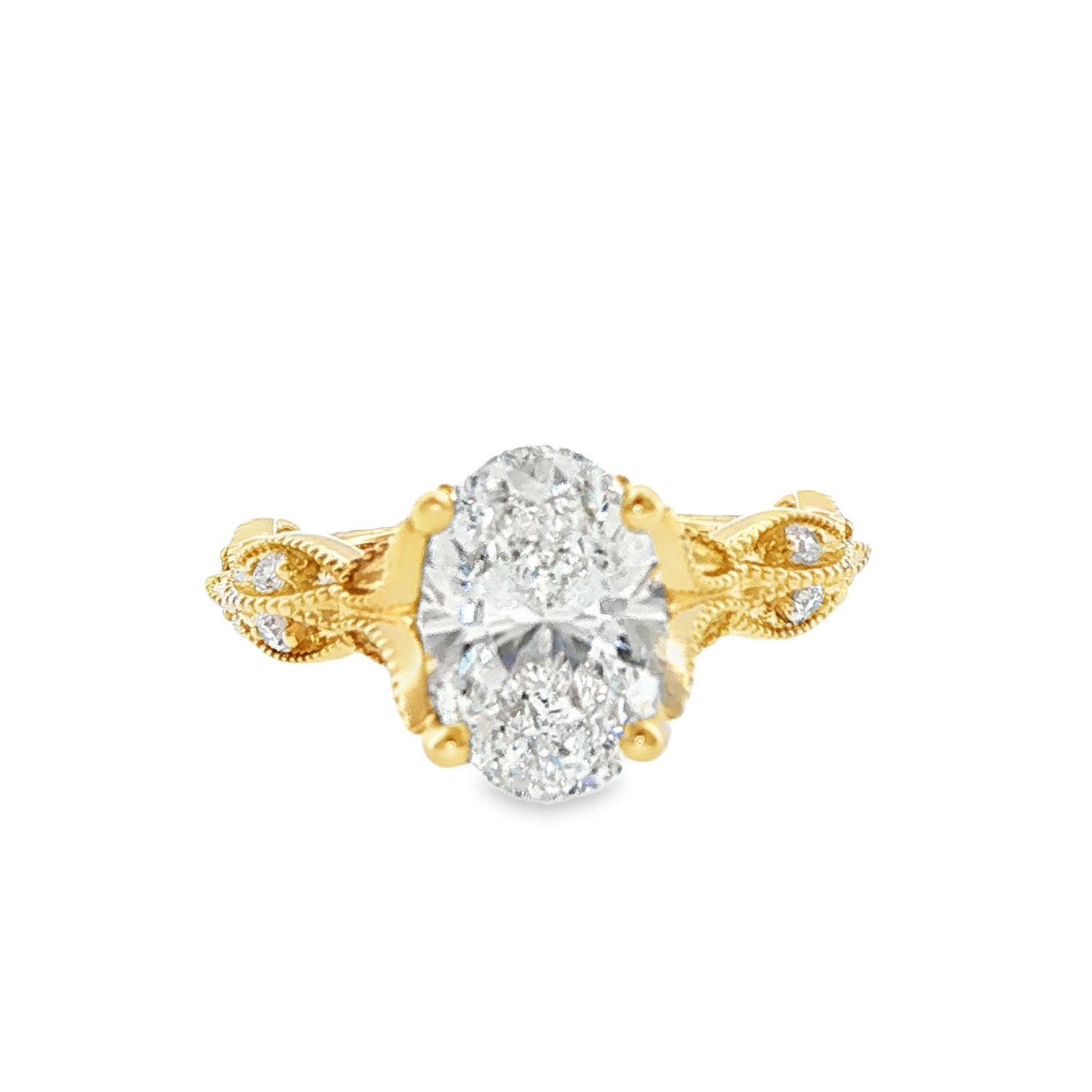 14k YG 2.25ct LGD engagement ring