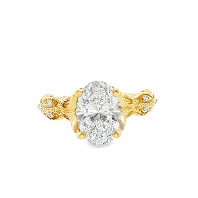 14k YG 2.25ct LGD engagement ring