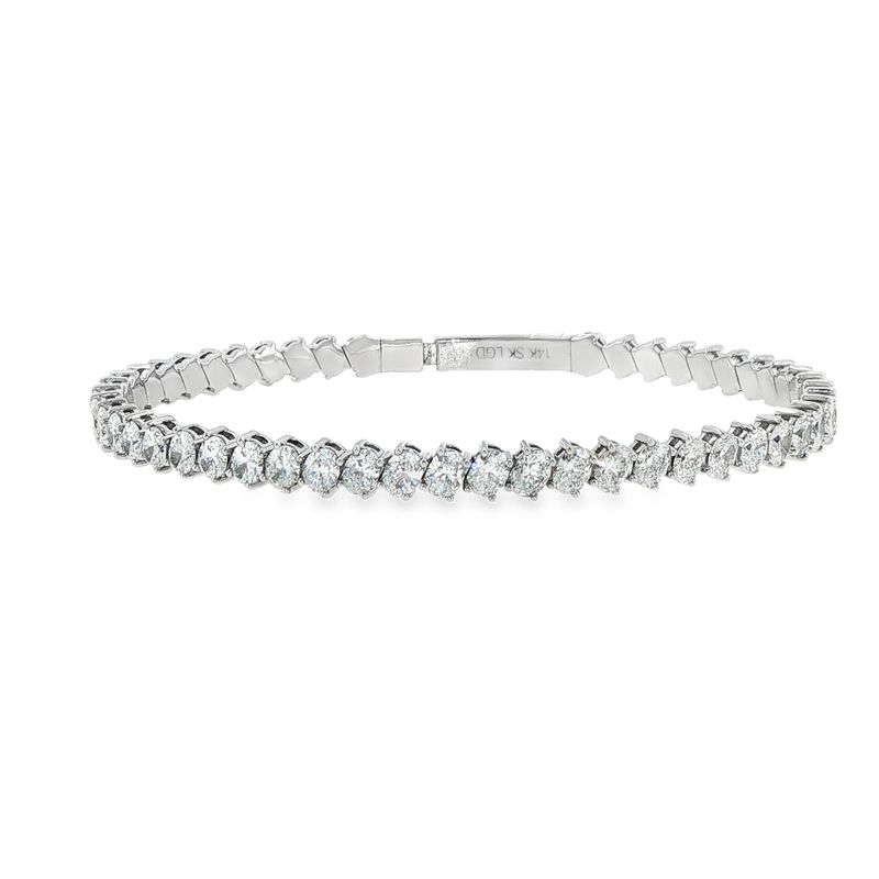 14k WG 7.25ct LGD Oval Shape Bangle
