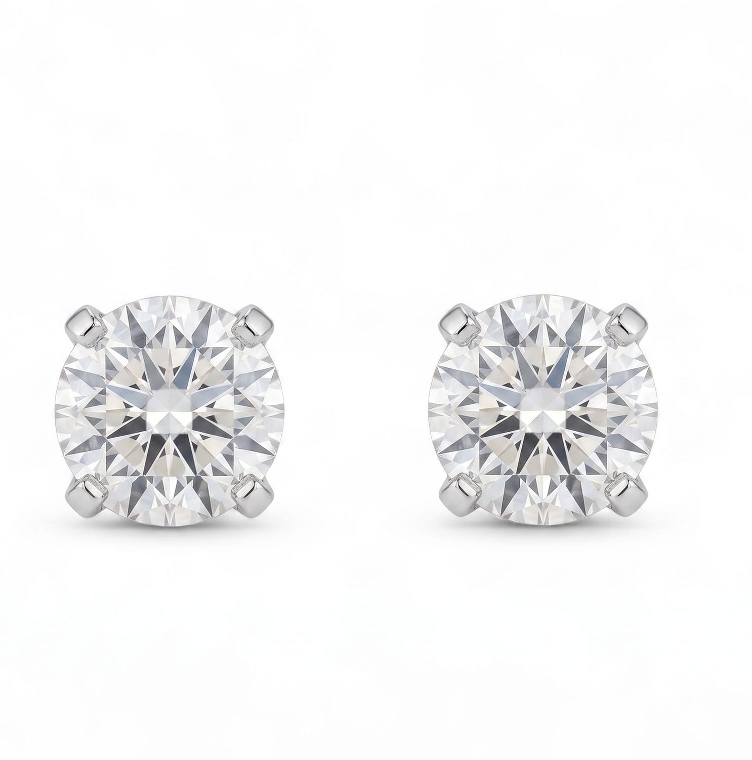 14k WG .15ctw Lab Diamond Friction Back Stud Earrings