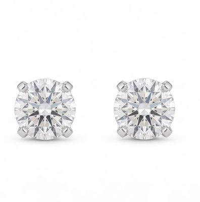 14k WG .15ctw Lab Diamond Friction Back Stud Earrings