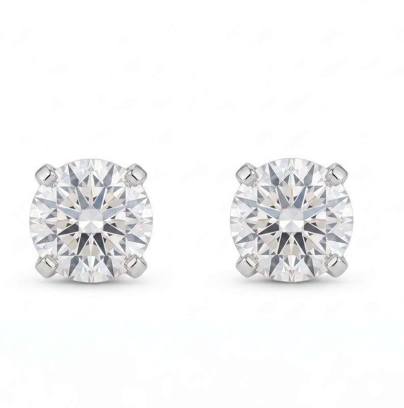 14k WG .15ctw Lab Diamond Friction Back Stud Earrings