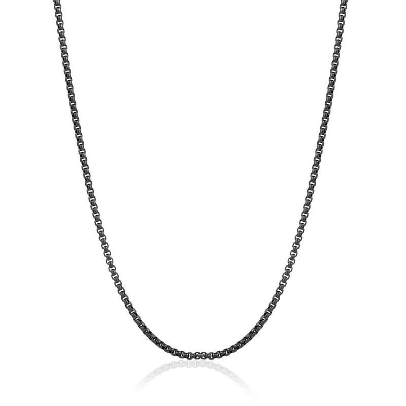 Gunmetal Stainless Steel Matte 2mm Round Box Chain 22"
