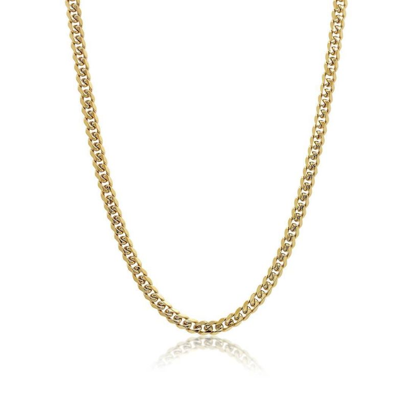 The Signature 7.7mm Curb Gold IP Stainless Steel Chain