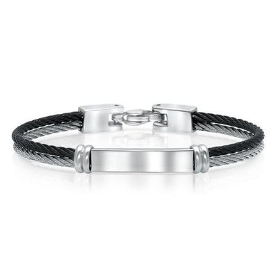 The Junior Two-Tone Stainless Steel Cable Bangle