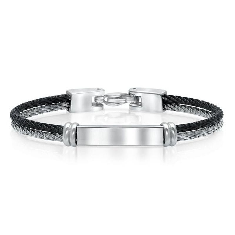 The Junior Two-Tone Stainless Steel Cable Bangle