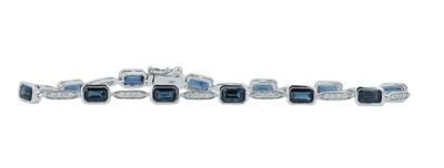 14k WG 4.25ctw Sapphire & 0.31ctw Diamond Bracelet 14k WG 4.25ctw Sapphire & 0.31ctw Diamond Bracelet