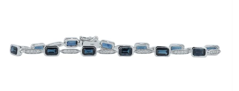 14k WG 4.25ctw Sapphire & 0.31ctw Diamond Bracelet