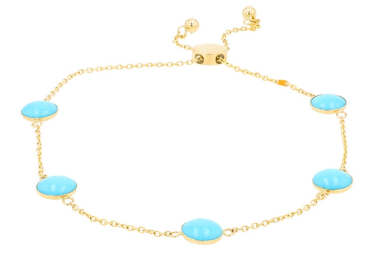 14K YG EFFY 3.90 CTW Turquoise Bracelet