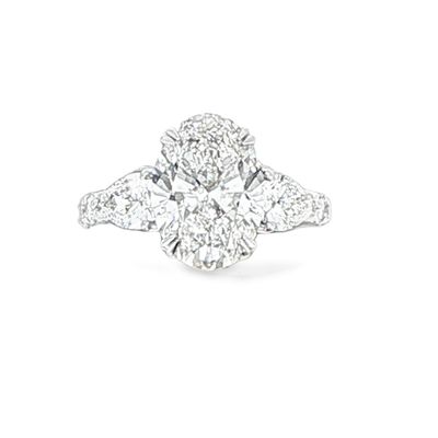 14k WG 5.50ctw Oval LGD Engagement Ring