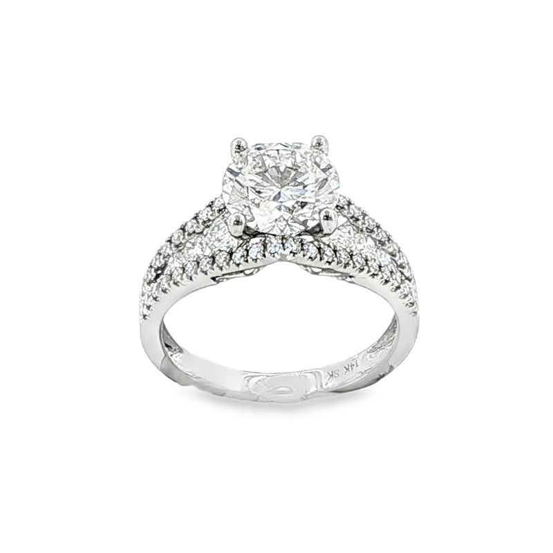 14k WG 2.80 ctw Rnd LGD Split-Shank Engagement Ring