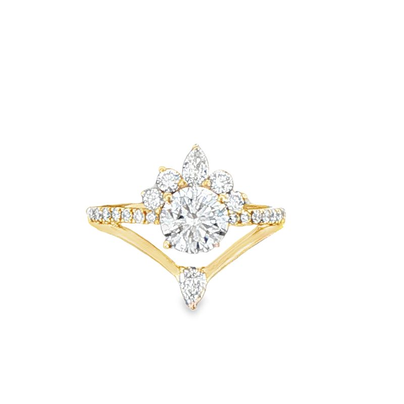 10k YG 1.50 ctw LGD Crown Nesting Statement Ring