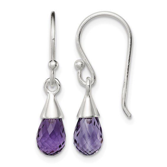 Sterling Silver Amethyst Dangle Earrings Sterling Silver Amethyst Dangle Earrings