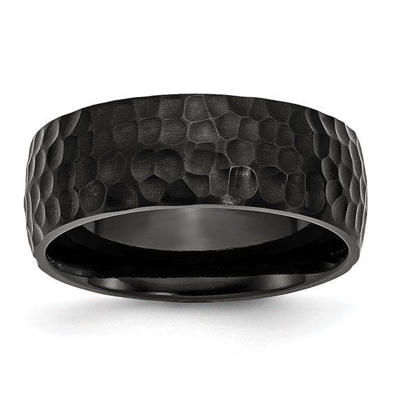 Titanium Hammered Black 8mm Band Sz 9
