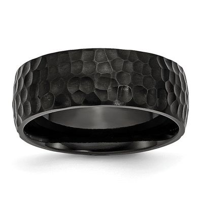 Titanium Hammered Black 8mm Band Sz 9