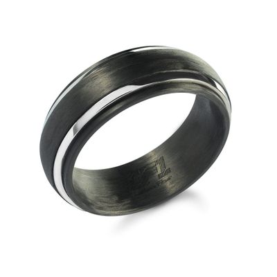 Stainless Steel Carbon Fiber 8mm Band Sz 11 Stainless Steel Carbon Fiber 8mm Band Sz 11