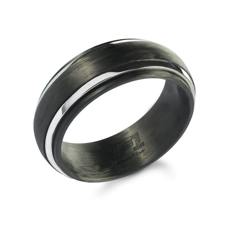 Stainless Steel Carbon Fiber 8mm Band Sz 11 Stainless Steel Carbon Fiber 8mm Band Sz 11