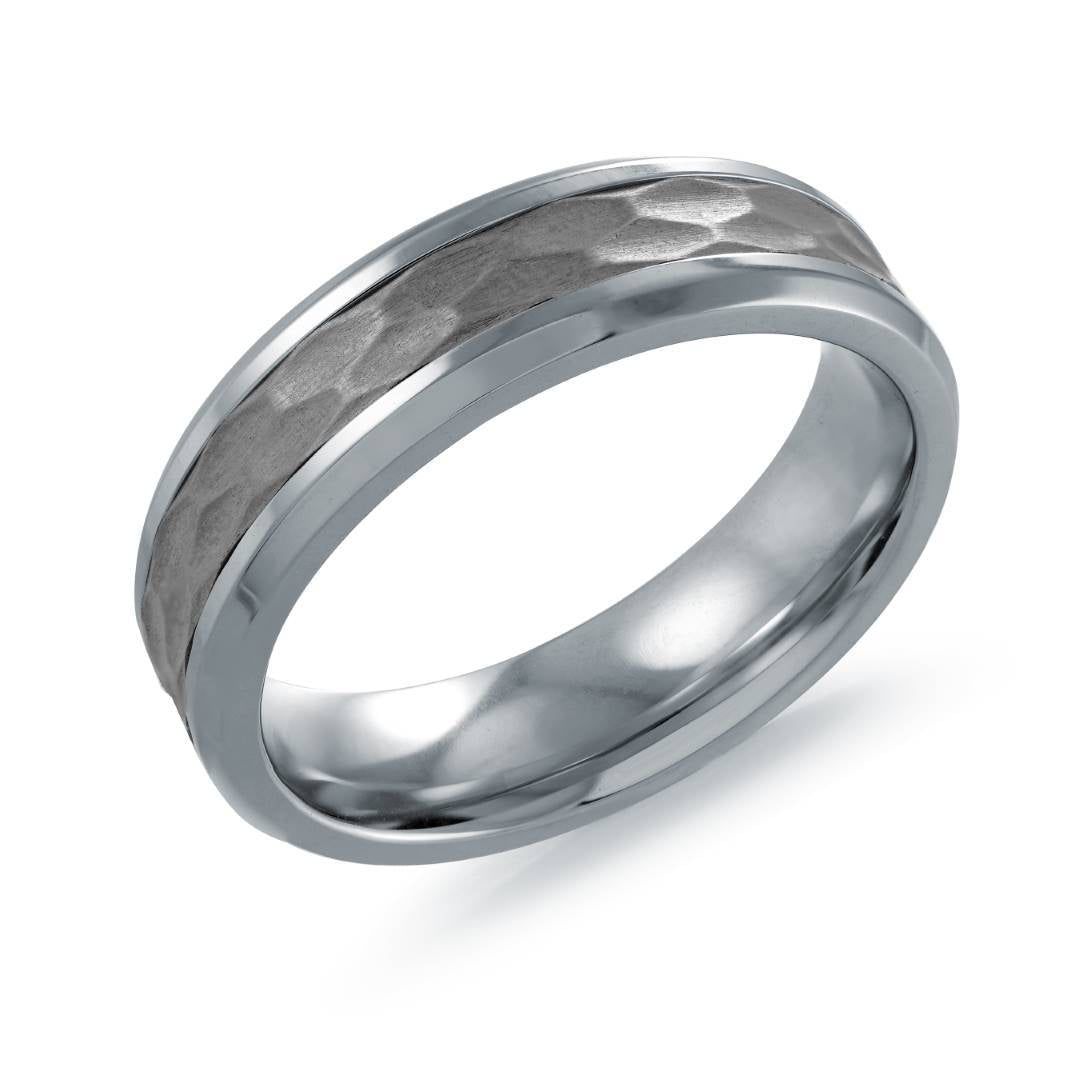 Stainless Steel Hammered Center 6mm Band Sz 12