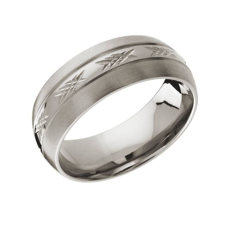 Titanium Diamond Cut 8mm Band Sz 10 Titanium Diamond Cut 8mm Band Sz 10
