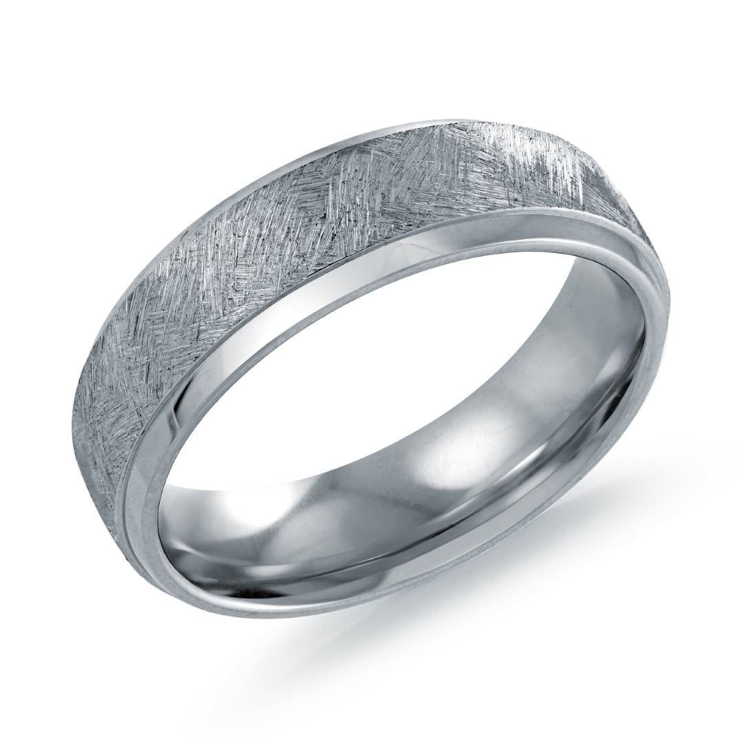 Stainless Steel Textured Center 6mm Band Sz 13