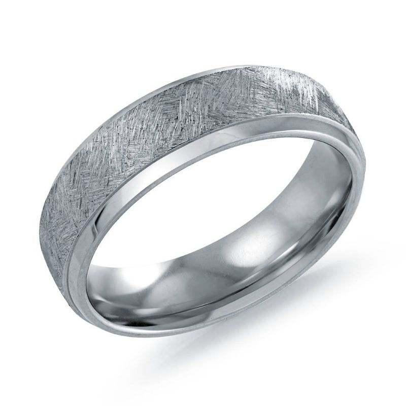 Stainless Steel Textured Center 6mm Band Sz 13 Stainless Steel Textured Center 6mm Band Sz 13
