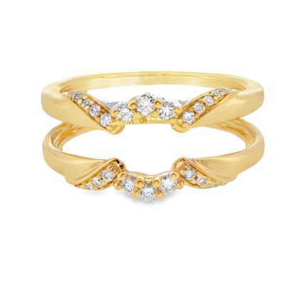 14k Yellow Gold 0.21ctw Diamond Wrap Ring Sz 6.5