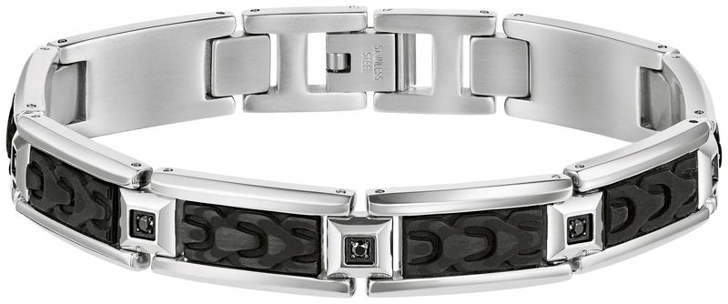 Bulova Men's Stainless Steel & Carbon Fiber Bracelet Bulova Men's Stainless Steel & Carbon Fiber Bracelet
