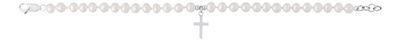 Sterling Silver Pearl Cross Kid's Bracelet 6.25 Sterling Silver Pearl Cross Kid's Bracelet 6.25"