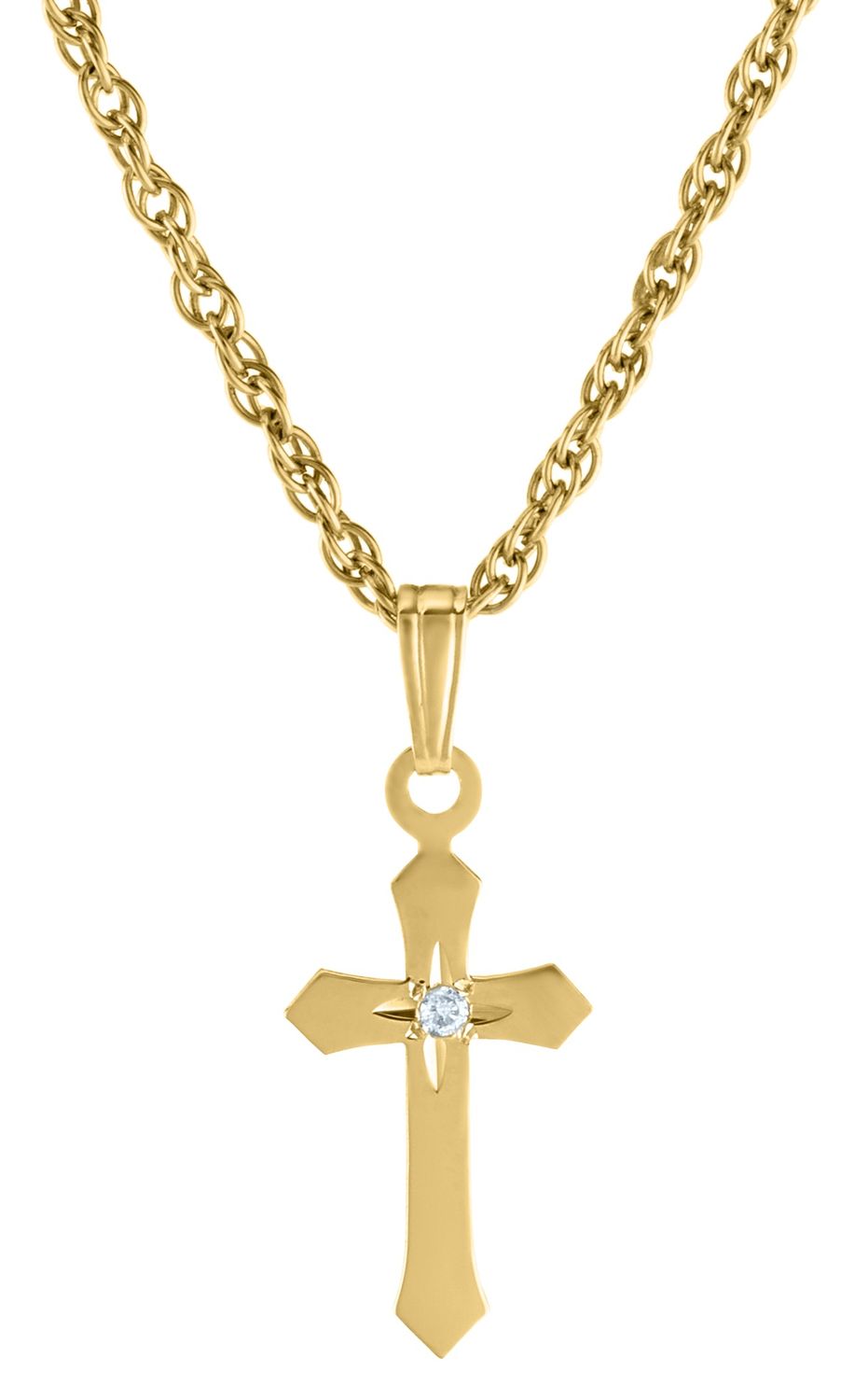 14k Gold Cross Kid's Necklace 15 14k Gold Cross Kid's Necklace 15"