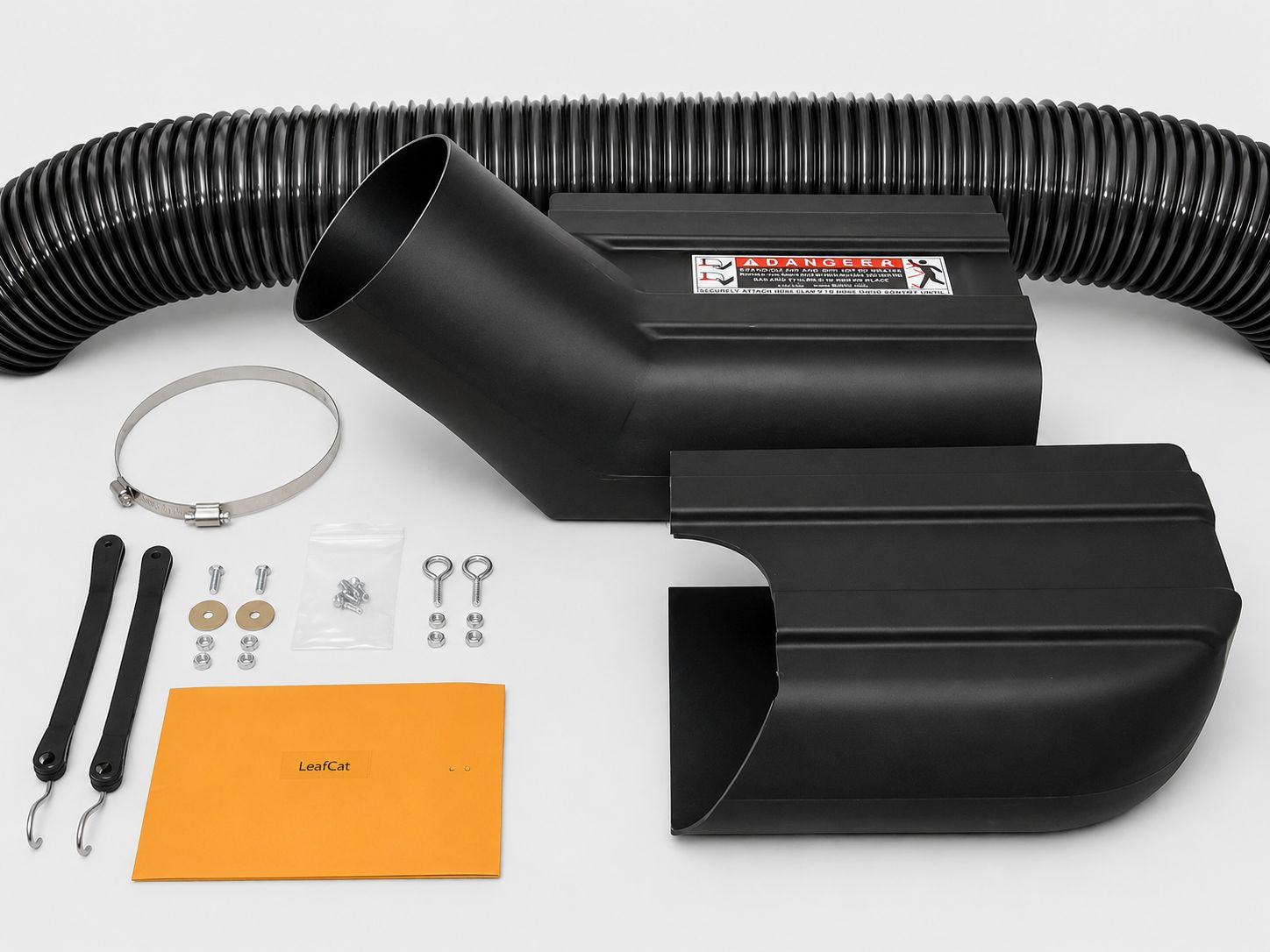 LeafCat® Universal Deck Boot + Chute-Tube + Bridge Clamp + Mounting Accessories