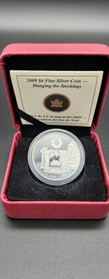 2009 Canada $4 Fine Silver Coin Hanging the stockings