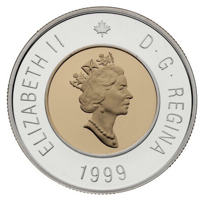 1999 CANADA $2 MILLENNIUM NUNAVUT PROOF STERLING SILVER &amp; GREEN CASE