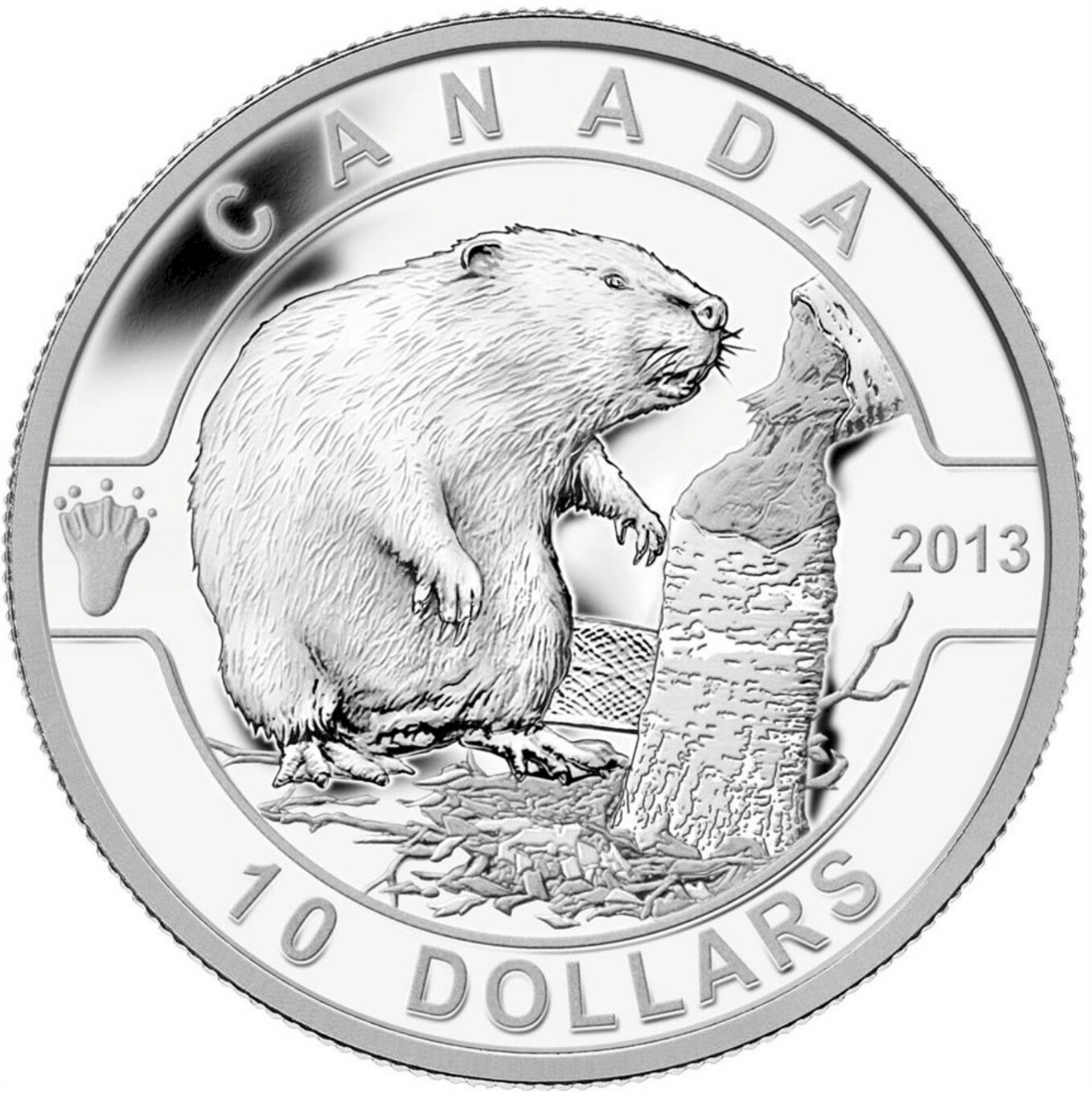 2013 $10 O CANADA THE BEAVER FINE SILVER