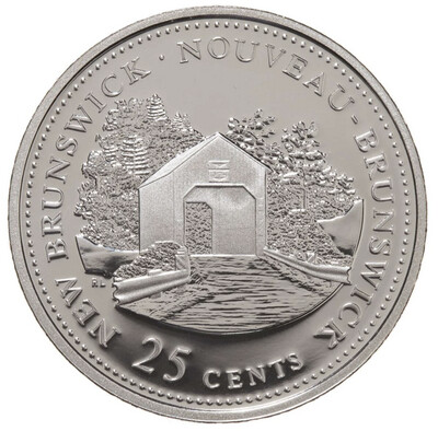 1992 Canada 25 Cents Commemorative Silver Proof: New Brunswick