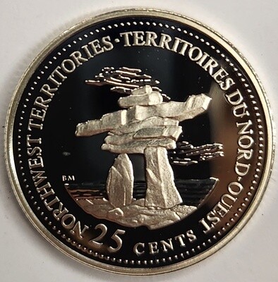 1992 Canada 25 Cents Commemorative Silver Proof: Northwest Territories