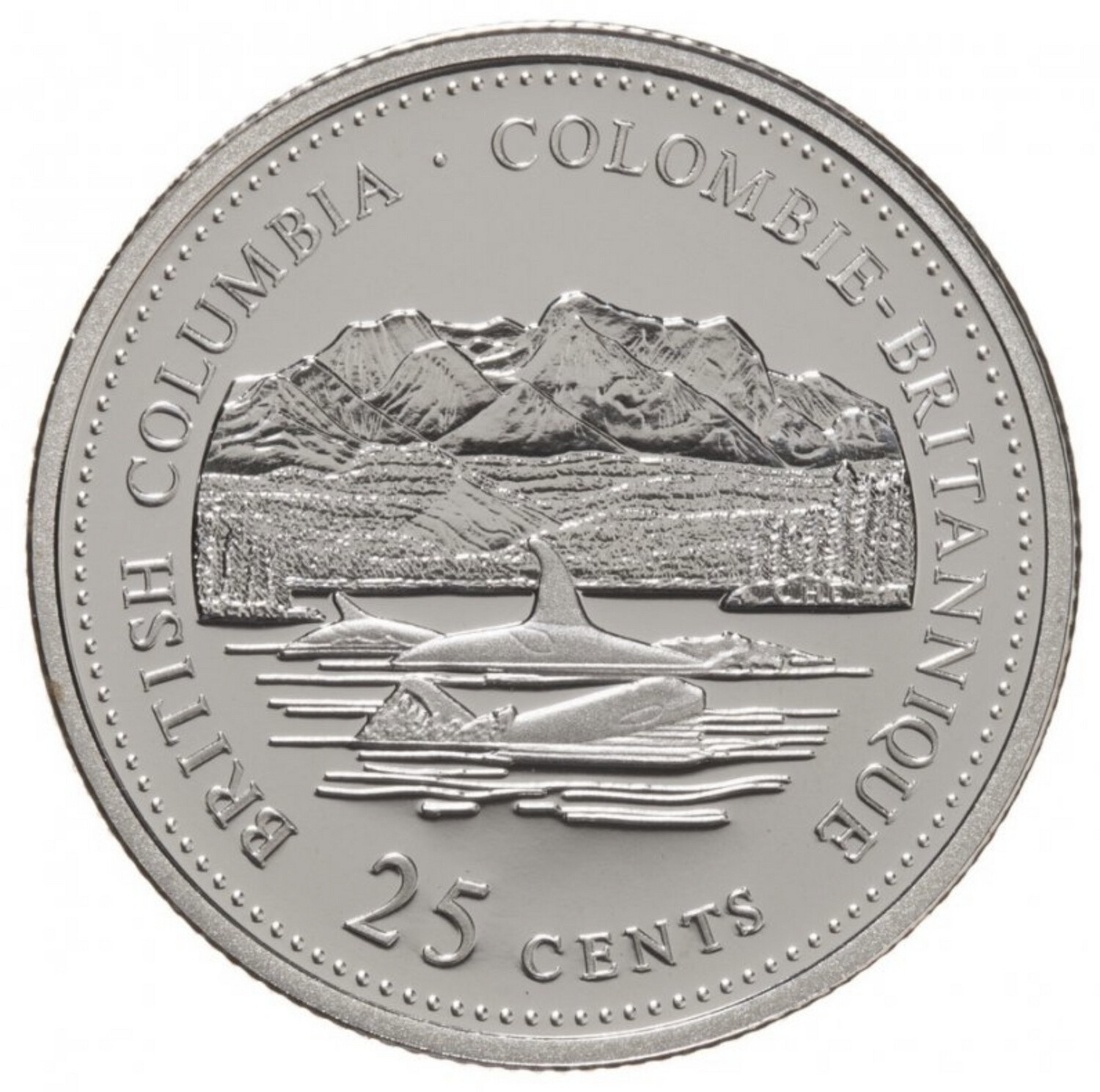 1992 Canada 25 Cents Commemorative Silver Proof: British Columbia