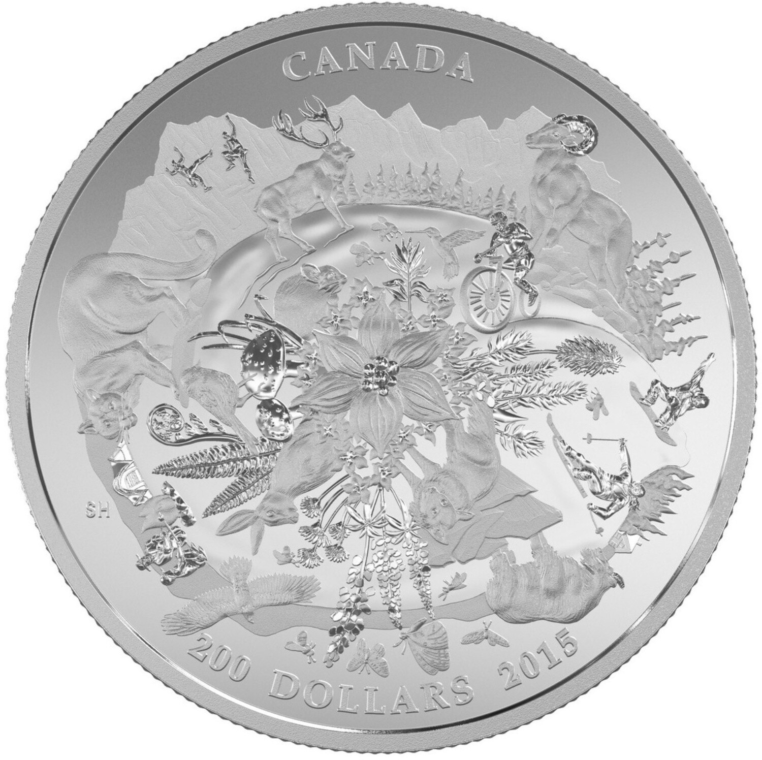 2015 CANADA $200 RUGGED MOUNTAINS ($200 FOR $200 #3) 2OZ. FINE SILVER